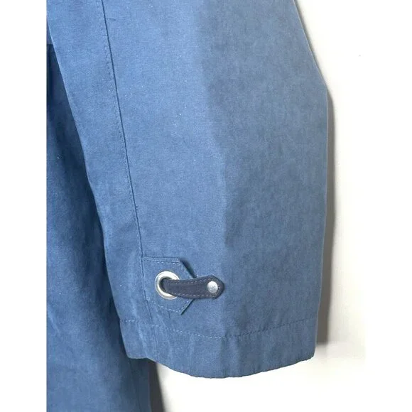Vintage Womens London Fog Faux Suede Sanchita Jacket Drawstring Waist Blue Sz 1X - Picture 7 of 15